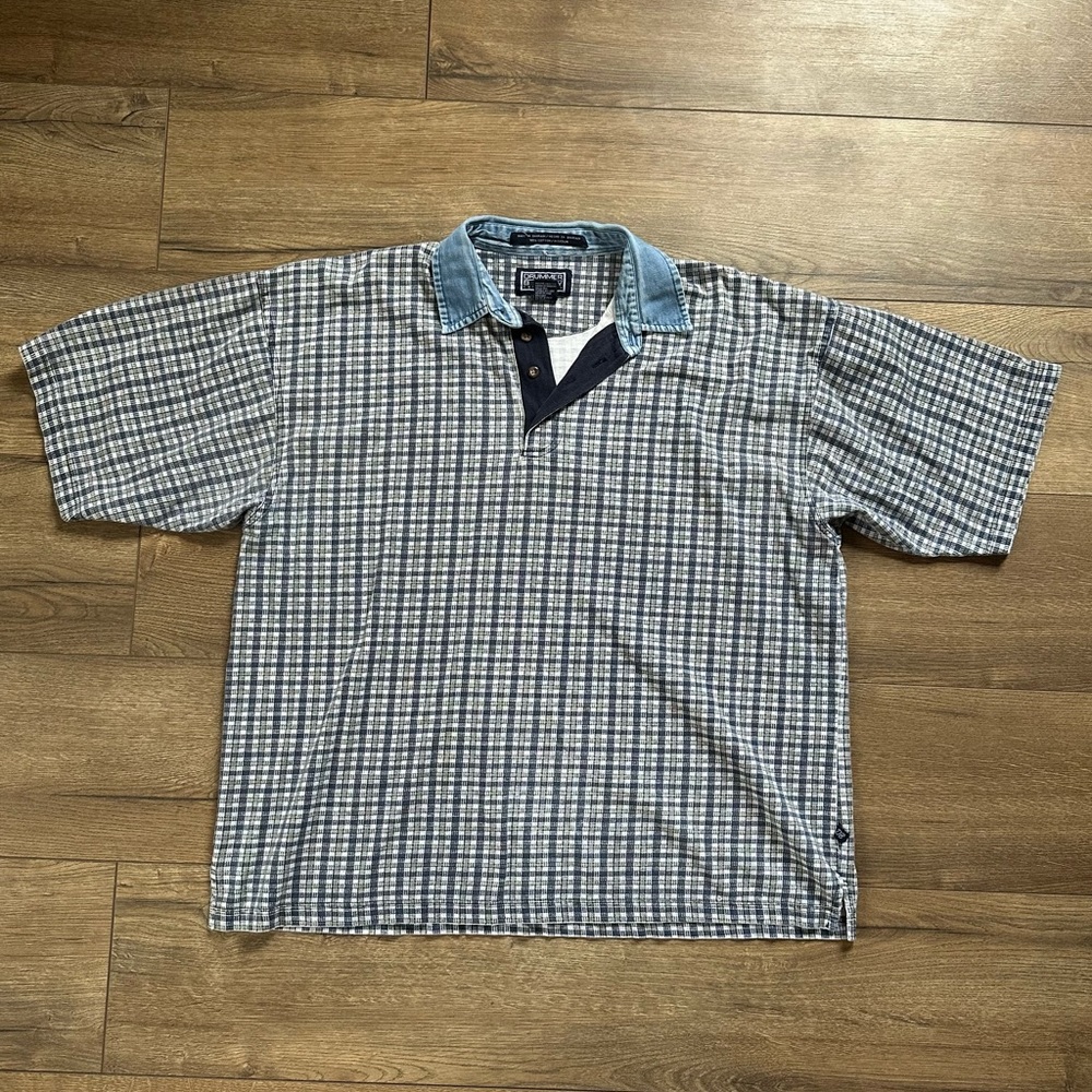 Drummer Boy Vintage Plaid Shirt with Jean Collar